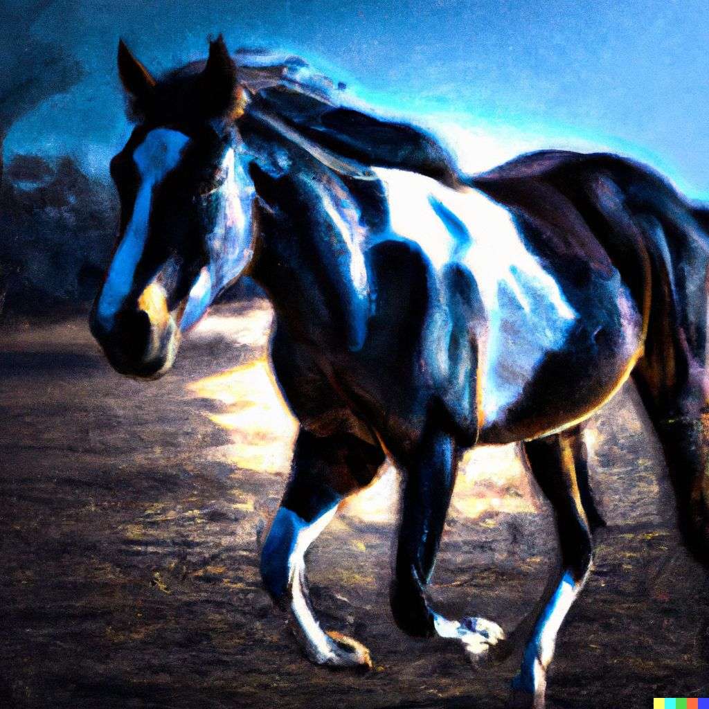 a horse, digital art, depth effects